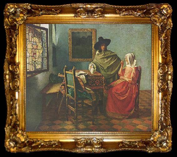 framed  Johannes Vermeer Wine Glass, ta009-2